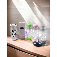 300ml Glass Water Bottle Cute Mushroom Glass Water Bottle/
