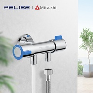 PELISE Stainless 304 Double Angle Valve 2 Way Angle Valve 1/2 x 1/2 Multi-Function Standard Spout Angle Valve Two Out Double Water Double Control Angle Valve Faucet Switch