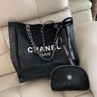 Chanel Vip贈品沙灘袋+化妝包 2件套