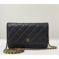 Chanel Classic Wallet on Chain Caviar Black GHW 24 Holo