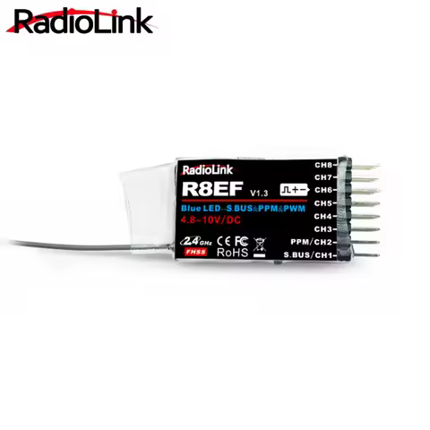Radiolink R8EF 2.4Ghz 8 Channels Receiver V1.5 Support S-Bus/PPM/PWM Signal for 8CH T8FB T8S Transmi