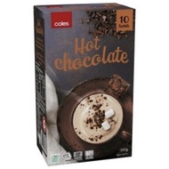 Coles Hot Chocolate Drink/Caramel Latte/Cappucino/Mocha 10 pack 200g
