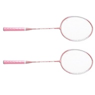 Badminton Racket, Wear-Resistant Comfortable Grip Pink Sports Badminton Racket Iron Alloy Student Use