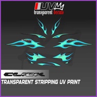➖ ✢ ∝ TRANSPARENT HONDA CLICK V2 / VARIO FIRE DECALS