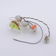 WK-Loaded Pre-Wired Electric Guitar Wiring Harness Prewired Kit ( 3x 250K Brass Pots + 5-Way Swi