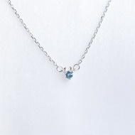 倫敦藍托帕石925純銀麋鹿項鍊