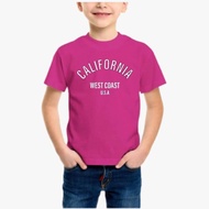 BAJU BUDAK CALIF0RNIA WEST COAST UNISEX SHORT SLEEVE T-SHIRT 100%COTTON 1-14YEARS PREMIUM QUALITY 19