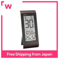 Seiko clock wall clock table clock dual-use calendar calendar radio digital temperature/humidity display brown metallic SQ431B SEIKO