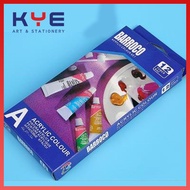 Barroco Acrylic Colour Paint Set / Economy Acrylic Paint Set (12 Colours / 12ml )
