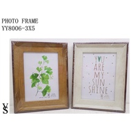 PHOTO FRAME Wooden Frame Acetate Cover 3R 3X5 Inches Picture Frame (YY8006-3X5/ YY8220-3X5)