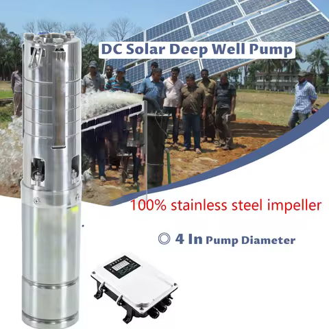 600W DC48V Solar Deep Well Pump with MPPT Controller 100% Stainless Steel Impeller Solar PV Submersi
