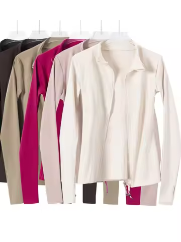 Women's slimming yoga jacket; light and thin running and fitness outfit; professional pilates traini