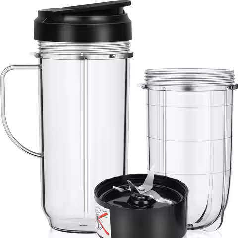 2 Pc Replacement Blender Cups Set for Magic Bullet ,22oz Tall Cup with Flip Top To-Go Lid,Cross Blad