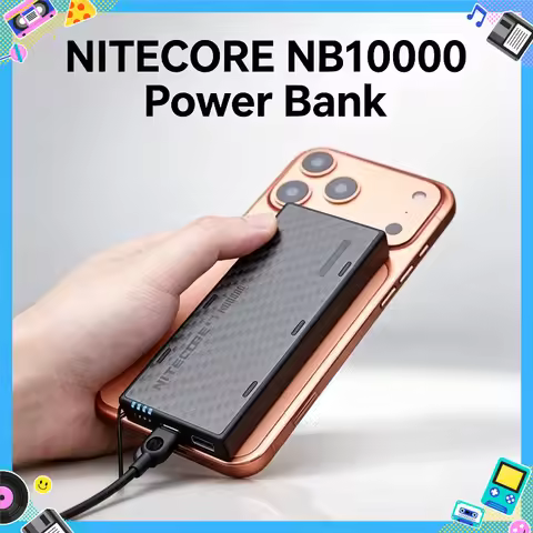 NITECORE NB10000 Gen4 Carbon Fiber Power Bank 10000mAh Ultralight 22.5W Fast Charge External Battery
