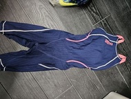 訓練 競賽 泳衣 arena s號 粉藍色