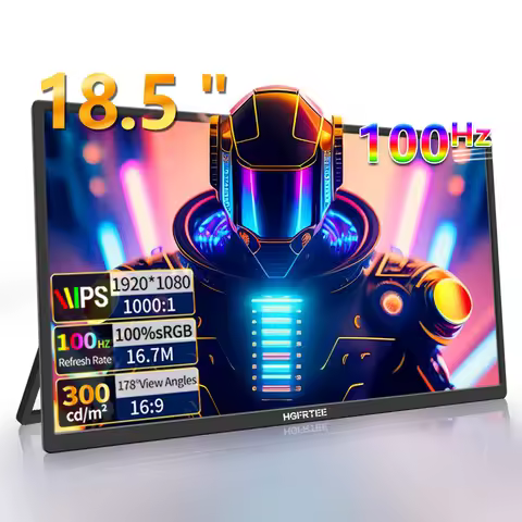 HGFRTEE 18.5inch 100Hz Portable Monitor With VESA Hole Stand PC Gaming Extended Display ADS-IPS Larg