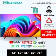 [FREE DELIVERY] Hisense 4K GOOGLE TV A6500N (50"/55"/65"/75") DOLBY VISION [3 YEARS WARRANTY] Televi