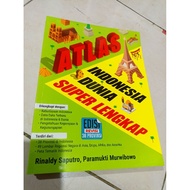 ORIGINAL BOOK SALE COMPLETE ATLAS BOOK/ SUPER COMPLETE INDONESIAN & WORLD ATLAS/ RINALDY SAPUTRO, PA