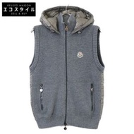 二手 Moncler MAGLIONE TRICOT GILET 針織飾邊羽絨背心，S 碼