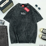 (ส่งจากไทย🇹🇭) เสื้อฟอกวินเทจลายปัก Oversize | THE BEATLES