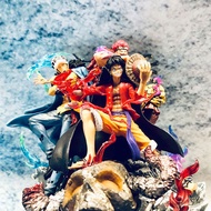 One Piece Onishima Throne Three Captains Figure Luffy Rokid Five Emperors Flow Wind Fantasy Wano Country GK Ornaments RA4C