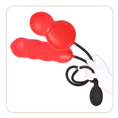Inflatable Anal Plug Double Head Silicone Butt Plug Adjustable Dilatator for Men Women Anal Dilation