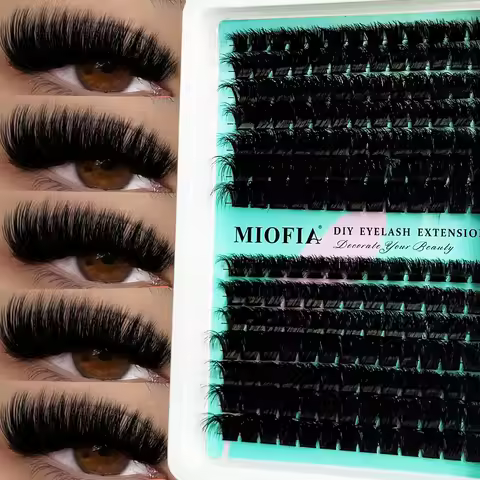 MIOFIA Eyelash Clusters 150D 100D 80D 50D Thick Lashes Mixed Length Tray Natural DIY Eyelash Extensi