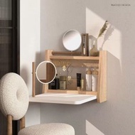 梳妝台小尺寸折疊桌挂牆式書桌隱形收納多功能化妝桌小戶型床頭櫃40CM（須釘牆固定）