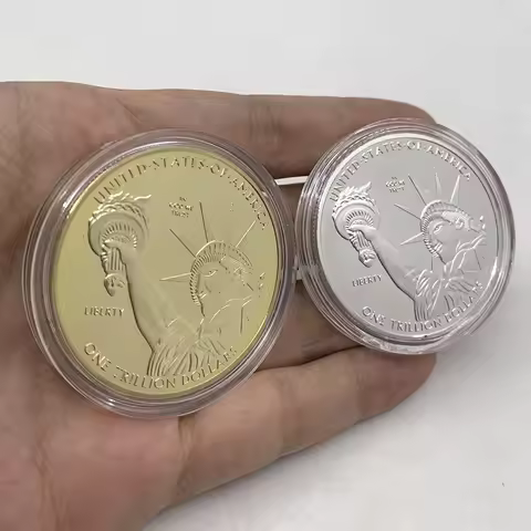 Statue of Liberty commemorative coin one trillion dollar USA 999/1000 Gold Medal In God We Trust Lib