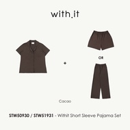 Withit Short Sleeve Pajama Set เซ็ทชุดนอนสีเรียบแขนสั้น - STW50930 / STW51931