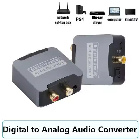 Digital to Analog Audio Converter 192KHz Digital SPDIF Optical to Analog L/R RCA Converter Toslink O