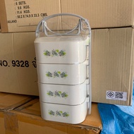 4-Tier Lunch Box Microwave-Safe With A Barrier On Every Shelf.