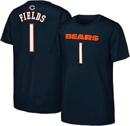 Justin Fields Chicago Bears NFL Kids Youth 8-20 Navy Official Player Name & Number Jersey T-Shirt