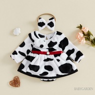 Baby Girl Halloween Dalmatian Costume  Spotty Long Sleeve Romper and Headband