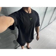 Gymshark's Oversized Women's Loose Shoulder Letter Short Sleeved T-shirt Couple