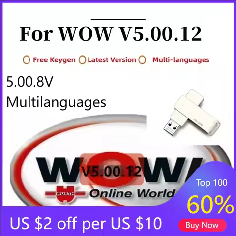 2025 Hot Sale Repair Software W OW V5.00.12 & 5.00.8 R2 Multilingual Diagnostic Tool for TCS Cars- A