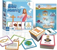 EDUMAETRIX 72 (36 Pairs) Bible Mathicng Card Game for Kids with Story Poster and Online Trivia Quest