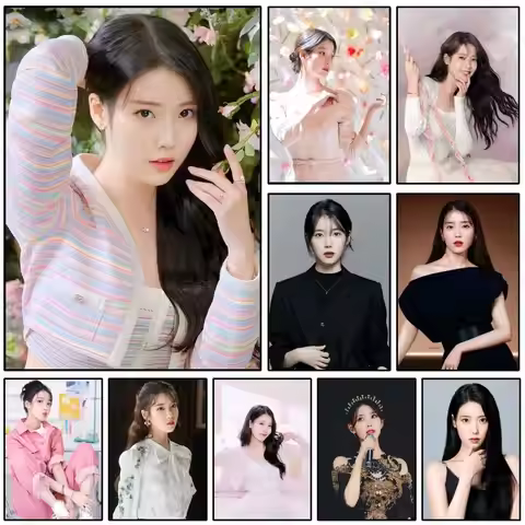 1PC 1PC IU Lee Ji Eun Poster Self-adhesive Art Waterproof Paper Sticker Coffee House Bar Room Wall D