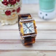 Jam Wanita Analog Tali Rantai Stainless Motif Leopard Anti Air