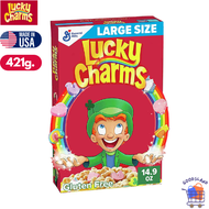 ซีเรียลลัคกี้ ชาร์ม ออริจินัล มาร์ชเมลโล 421g Lucky Charms Gluten Free Cereal with Marshmallows, 14.9 OZ Large Size Box