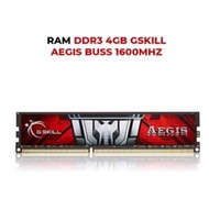 RAM DDR3 4GB GSKILL AEGIS BUSS 1600MHz | Genuine Genuine | COMPUTER RAM, PC | FULL BOX | BH UNTIL 12