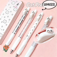 UMISTYDREAM9IQ0 4Pcs/Box Kitten Neutral Pen, Quick Dry Super Smooth Gel Pen, Kawaii Black Ink 0.5mm 
