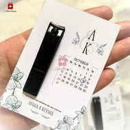 Aesthetic Black Nail Clippers Wedding Souvenirs Custom Calendar Save The Date Card ARUTALA