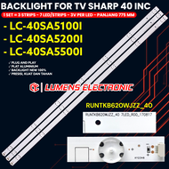 BACKLIGHT TV SHARP 40 INCH LC-40SA5100i 40SA5200i 40SA5500i 50SA5100i 50SA LAMPU BL RUNTKB620WJZZ-40