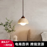 Silent Style Bedside Chandelier Hotel B & B Creative Unique Solid Wood Yellow Hole Stone Restaurant 