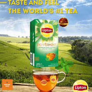 แท้ 100% ลิปตัน ชากลิ่นเปปเปอร์มิ้นต์ Lipton Peppermint tea ชากลิ่นมิ้นต์ ชนิดซอง 1 กล่อง 25 ซอง (te