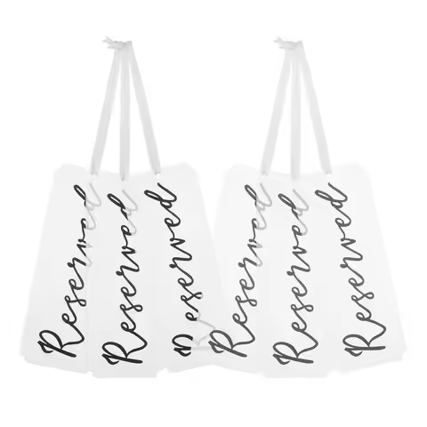 6Pcs Elegant Reserved Signs Acrylic Table Number Markers for Weddings Banquets Conference Rooms Rust