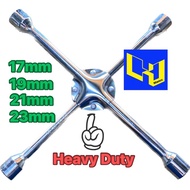 (4 IN 1) HEAVY DUTY Spanar Tayar 17mm 19mm 21mm 23mm Universal Cross Wrench Tyre Opener Tire Tool