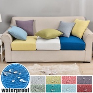 Universal Sarung Kusyen Waterproof Solid Color Sofa Seat Cover Stretch Anti-dust Sofa Cushion Cover 1/2/3/4 Seater L-Shape Sofa Cover Protector for Living Room