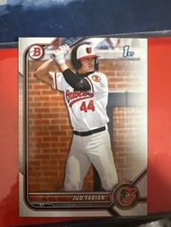 MLB 2022 Topps 1st Bowman Baseball Card - Baltimore Orioles 巴爾的摩金鶯隊 外野手Jud Fabian 棒球卡 球員卡